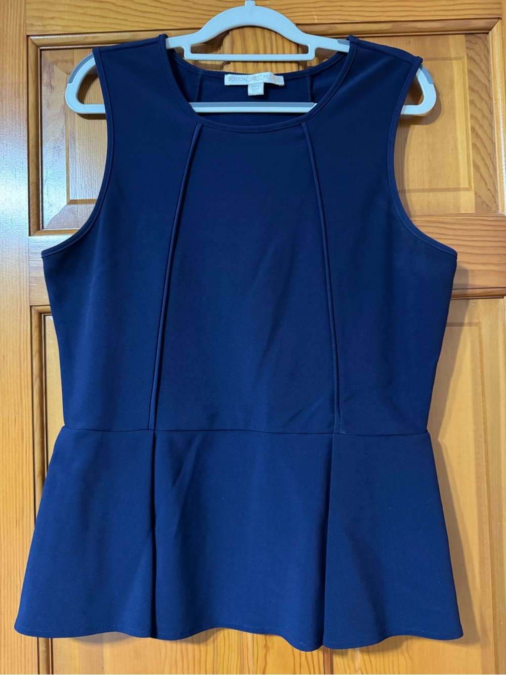 Boston Proper  Sleeveless Navy Peplum Top